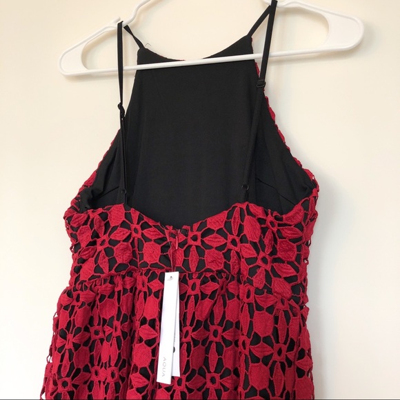 AQUA Lace High Neck Midi Dress - Picture 6 of 7